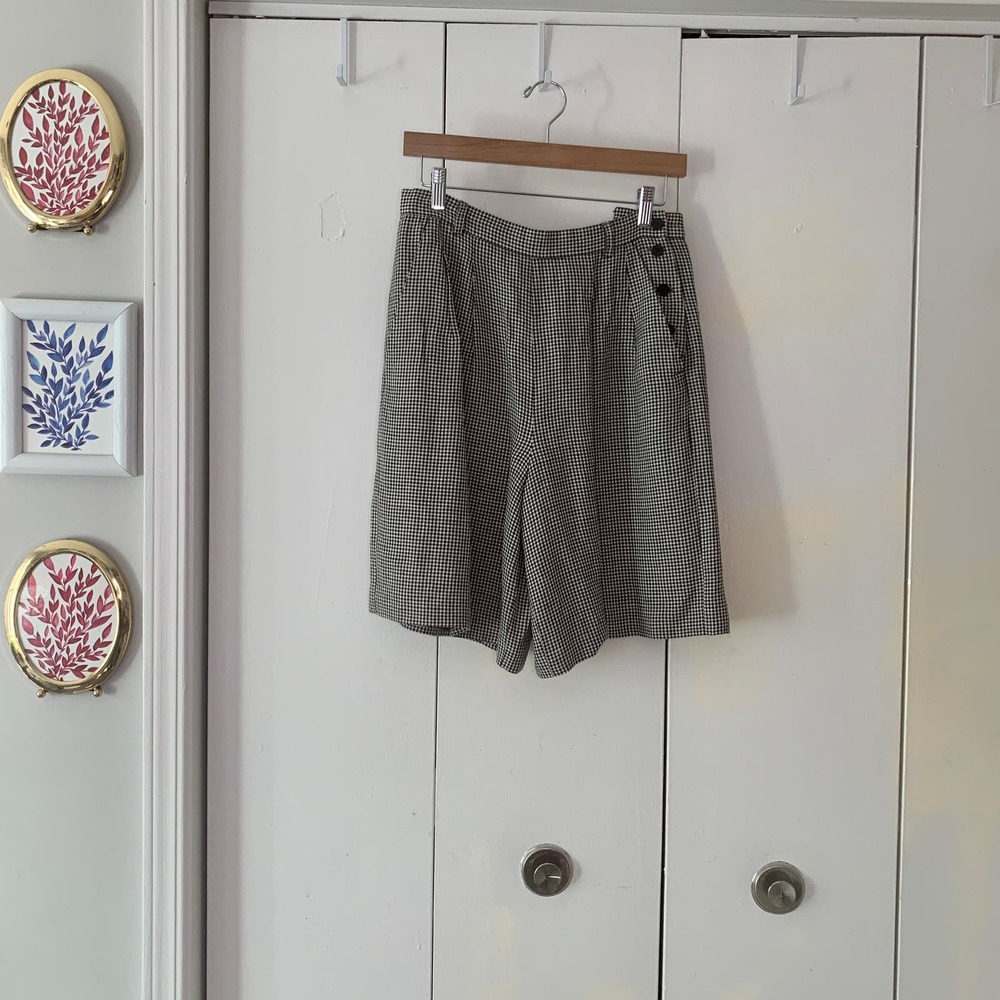 Vintage Black & White Gingham Shorts Size 8